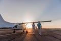 Couple and aircraft