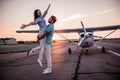 Couple and aircraft