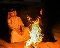 Couple with Arabic clothes during Dubai desert safari at the safari camp, Dubai United Arab Emirates Royalty Free Stock Photo