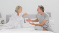 Couple arguing in bedroom Royalty Free Stock Photo