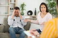 couple arguing at home needs couples therapy Royalty Free Stock Photo