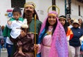 Couple as Ho;y Family at Christmas parade, Cuenca