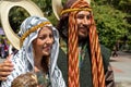 Couple as Holy family on Christmas parade, Ecuador