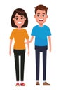 Couple avatar cartoon character portrait