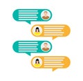 Couple avatar icons with dialog speech bubbles Royalty Free Stock Photo