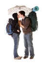 Couple backpacking
