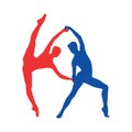 Couple of ballet dancers silhouette vector