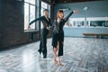 Couple on ballrom dance training in class Royalty Free Stock Photo