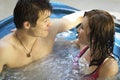 Couple bathing at jacuzzi Royalty Free Stock Photo