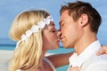 Couple At Beautiful Beach Wedding Royalty Free Stock Photo