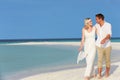 Couple At Beautiful Beach Wedding Royalty Free Stock Photo