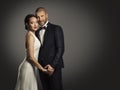 Couple Beauty Portrait, Handsome Man and Elegant Woman Royalty Free Stock Photo