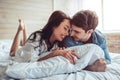 Couple in bedroom Royalty Free Stock Photo