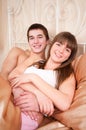 Couple bedroom embracing Royalty Free Stock Photo