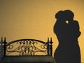 Couple Bedroom Silhouette Royalty Free Stock Photo