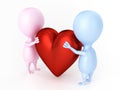 Couple And Big Heart Royalty Free Stock Photo