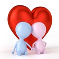 Couple And Big Heart Royalty Free Stock Photo