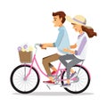 Couple on bike,Cartoons character family