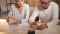 Couple bills family debt wife husband calculating Royalty Free Stock Photo