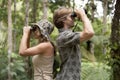 Couple with Binoculars Royalty Free Stock Photo