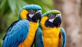 couple Blue and yellow macaw Royalty Free Stock Photo