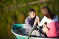 Couple in a boat Royalty Free Stock Photo