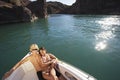 Couple Boating On Lake