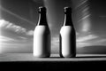 A Couple Of Bottles Sitting On Top Of A Table. Generative AI