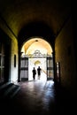 Couple in breezeway, Florence, Italy