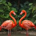 two Flamingo love talk