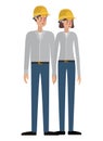Couple of builder avatar character Royalty Free Stock Photo