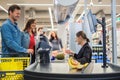 Couple buying goods in a grocery store Royalty Free Stock Photo