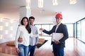 Couple buying new home with real estate agent Royalty Free Stock Photo