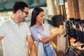 Couple bying products in zero waste shop Royalty Free Stock Photo