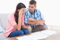 Couple calculating home finances together Royalty Free Stock Photo