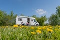 Couple with camper Royalty Free Stock Photo