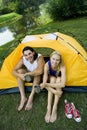 Couple camping Royalty Free Stock Photo