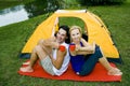 Couple camping Royalty Free Stock Photo