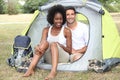 Couple camping Royalty Free Stock Photo