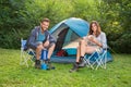 Couple on camping Royalty Free Stock Photo