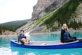 Couple canoeing