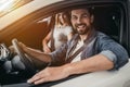 Couple at car dealership Royalty Free Stock Photo