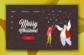 Couple celebrating merry christmas happy new year winter holidays concept fat guy and thin girl having confetti party Royalty Free Stock Photo