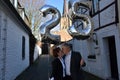 Couple celebrating their 25th marriage anniversary