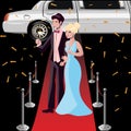 Couple celebrities on the red carpet Royalty Free Stock Photo