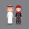 Couple Character Jordania Wearing Traditional Dress