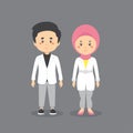 Couple Character Muslim Wearing Casual Clothes