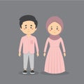 Couple Character Muslim Wearing Casual Clothes