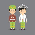 Couple Character Wearing Banten Traditional Dress