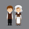 Couple Character Wearing Belgians National Dress Royalty Free Stock Photo